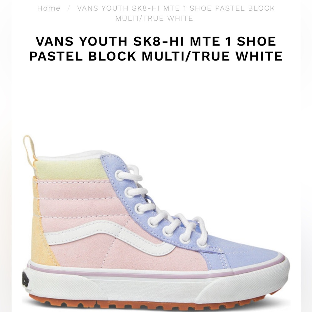 Vans Youth High-Top Sneakers - Pastel Multi and White